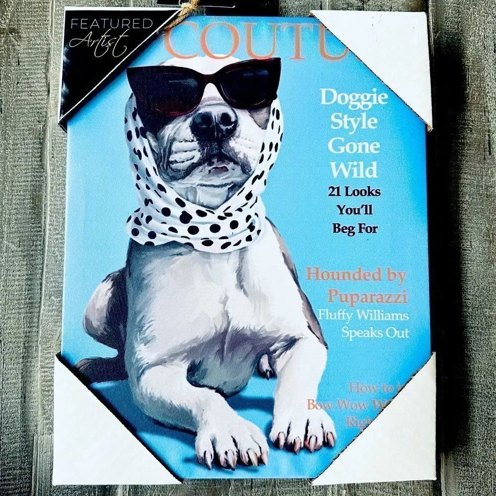 Dog Couture Magazine Cover Canvas Wall Art Decor